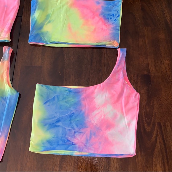 NEW! Tie Dye One Strap Tank Reversible Crop Top🌈 - Picture 7 of 8